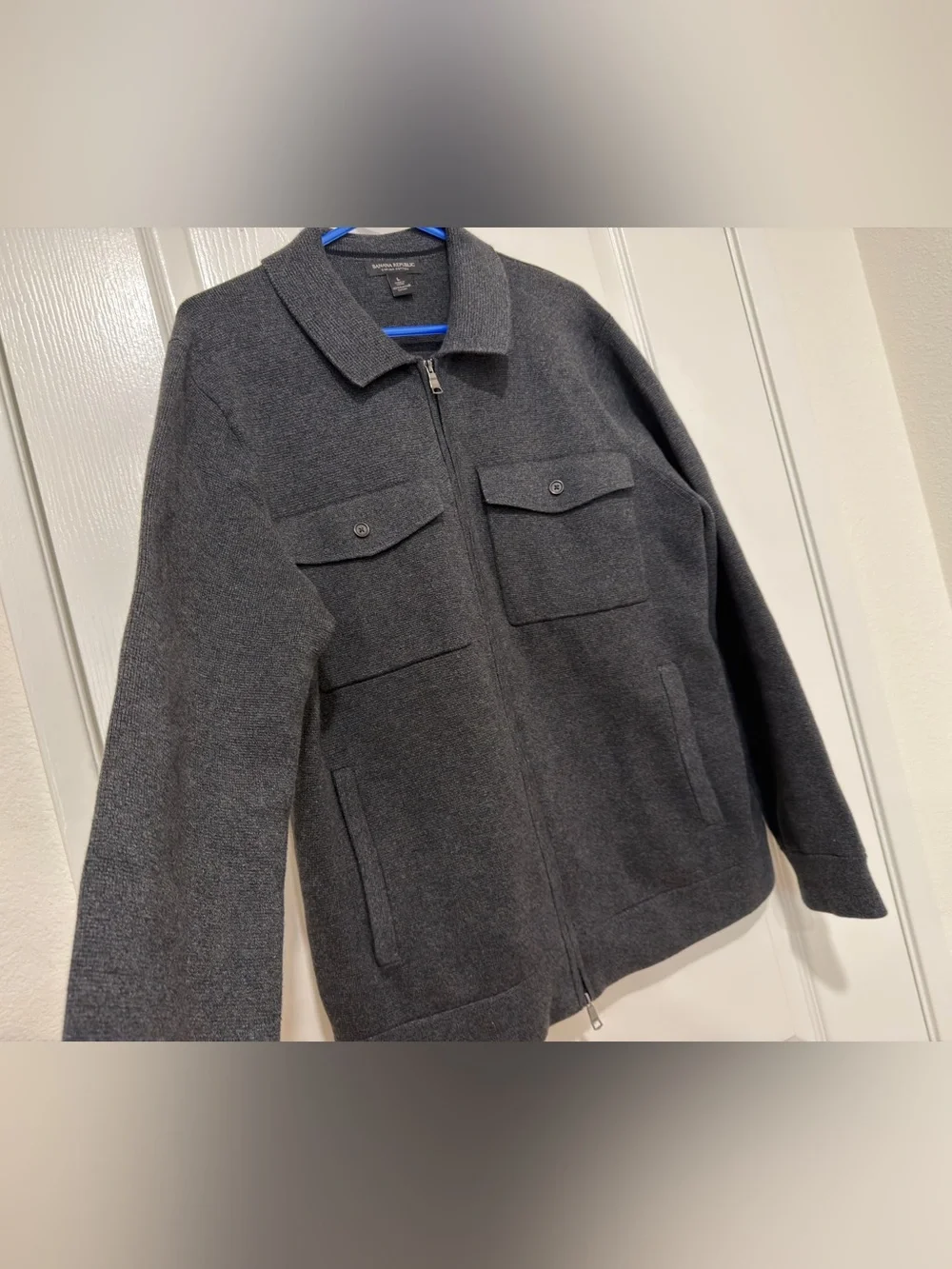 Banana Republic Charcoal Gray Zip-Front Jacket